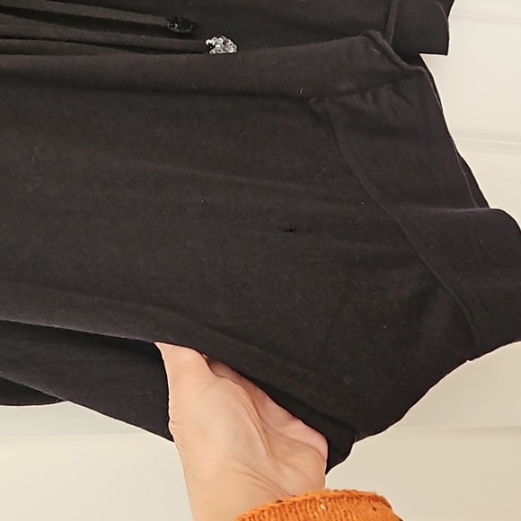 Agnona Black cashmere Fancy Cardigan. Ties w/sequins, sheer collar, POCKETS. 1x. - Picture 4 of 13